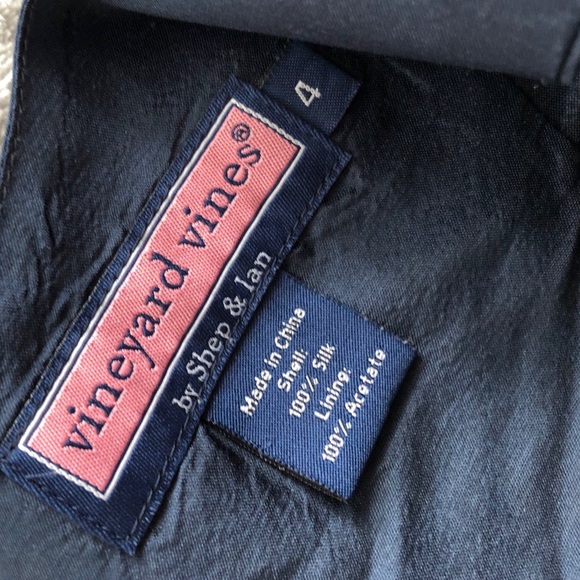 CCO SALE Vineyard Vines Silk Navy Blue Mini Dress - Picture 3 of 3